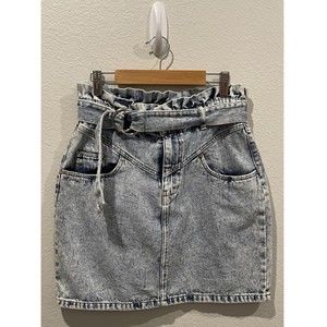 H&M Denim Mini Skirt With Belt